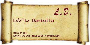 Létz Daniella névjegykártya